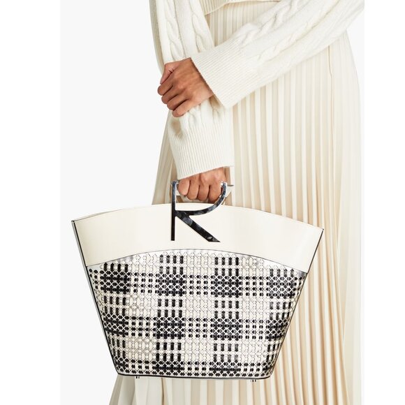 ROGER VIVIER Metallic woven leather tote, LIKE NEW - Picture 2 of 10